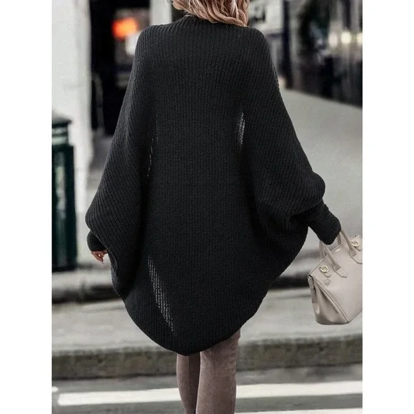 Minimalist cozy knit Batwing Sleeve Duster Cardigan sweater tan - Picture 8 of 8